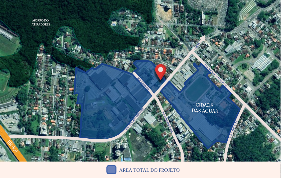 Imagem mostrando a localização da Cidade das Aguas
